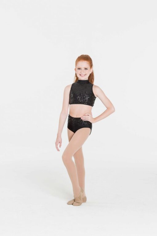 Sequin Hightop Briefs - Black - CHILD