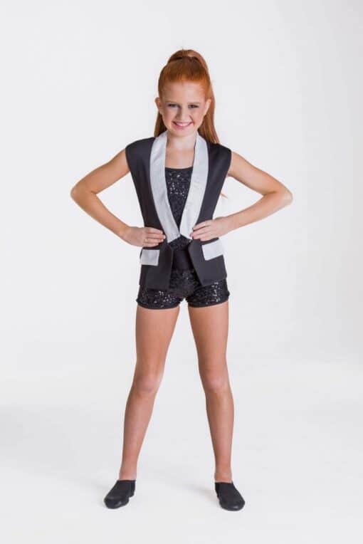 Sequin Waistcoat - Black/White - CHILD
