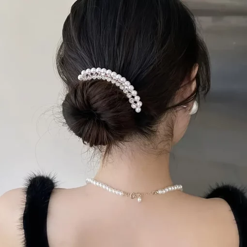 Pearl Diamond Hair Comb - Image 2