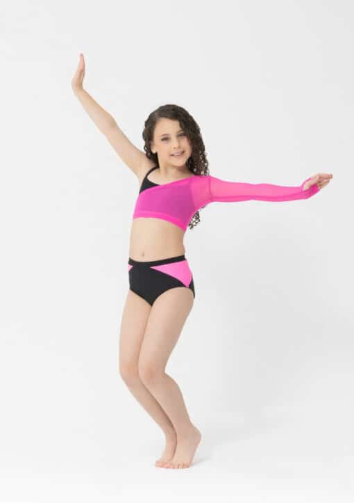 Eden Single Sleeve Crop - Hot Pink - CHILD - Image 3