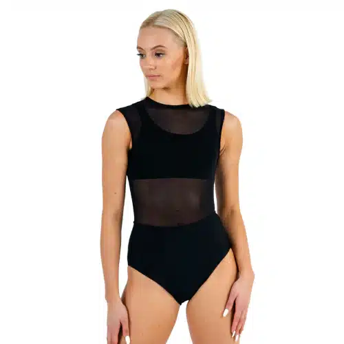 Black mesh leotard clearance