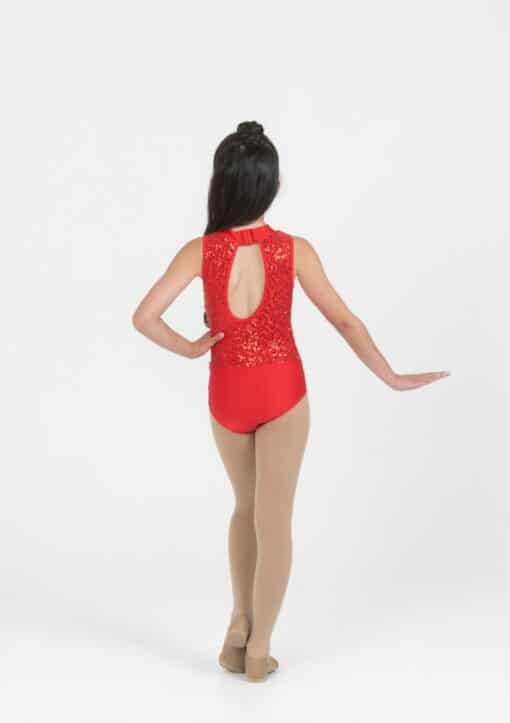 Evie Sequin Leotard - Red - CHILD - Image 2