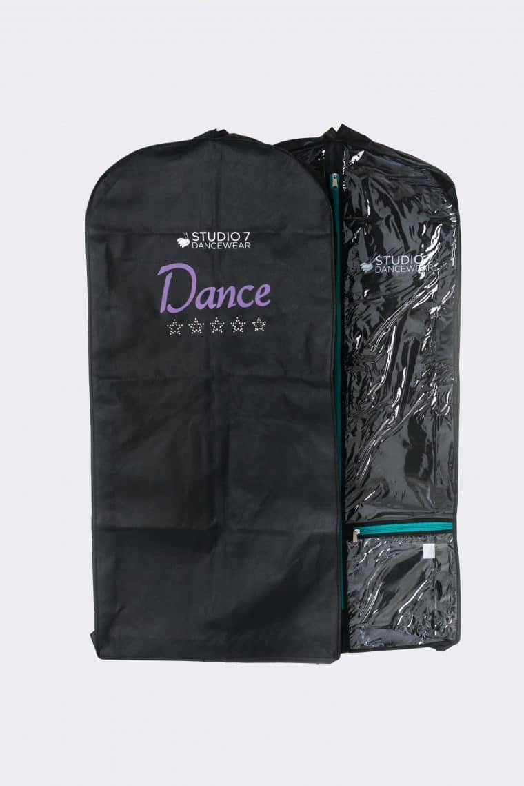 Short Garment Bag Black/Purple Spangles Dancewear