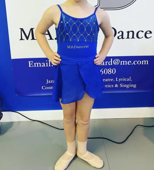 MAD Viola Velvet Leotard - Cobalt - CHILD *SALE - Image 2
