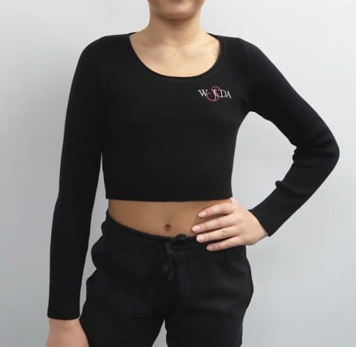WSDA Ribbed Warm Up Top - Black - ADULT