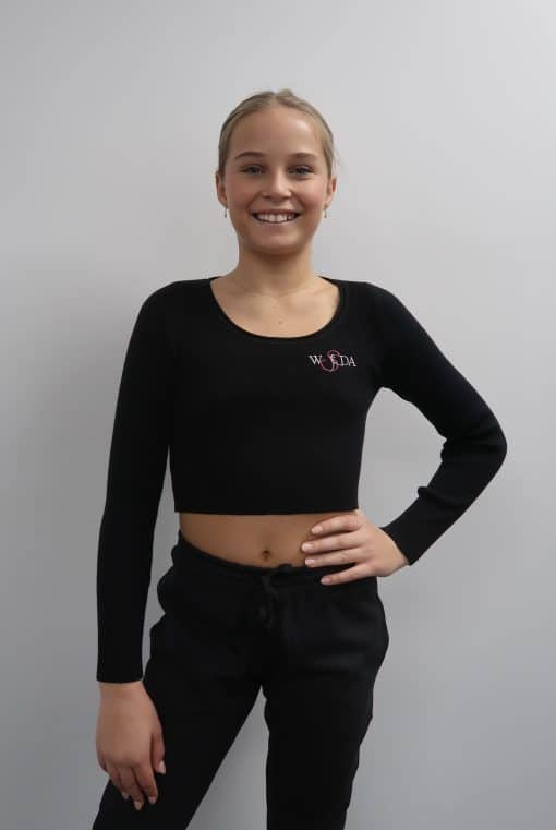 WSDA Ribbed Warm Up Top - Black - CHILD - Image 2