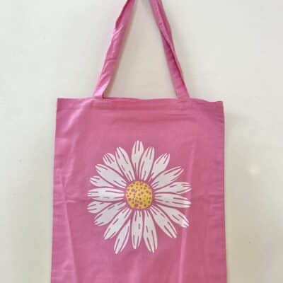 Sunflower Cotton Tote Bag - Pink