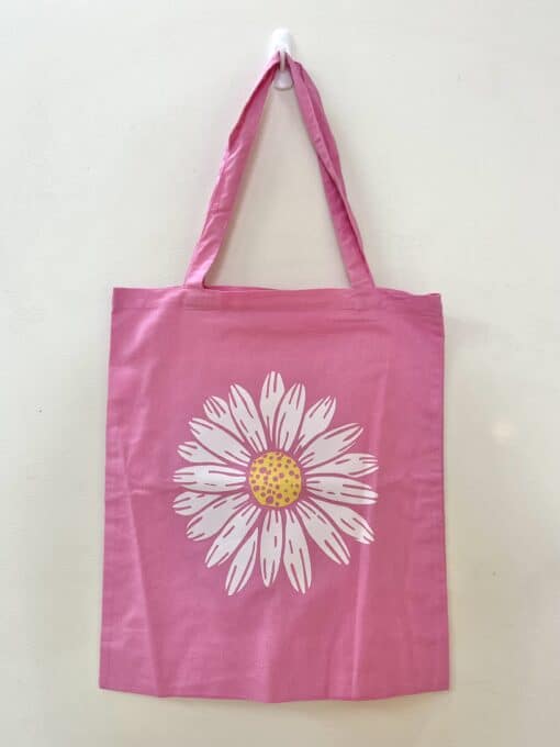 Sunflower Cotton Tote Bag - Pink