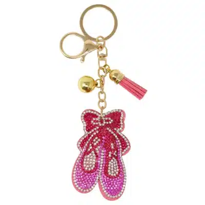 Ballet Shoes Gemstone Keyring