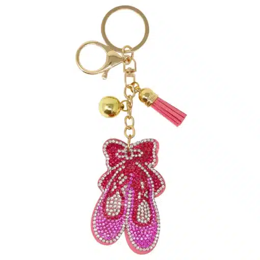 Ballet Shoes Gemstone Keyring