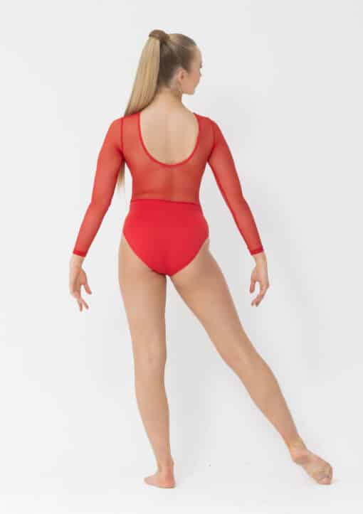 Kylie Mesh Leotard - Red - ADULT - Image 2