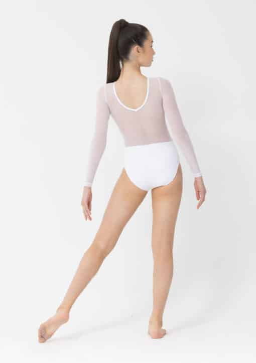 Kylie Mesh Leotard - White - ADULT - Image 2