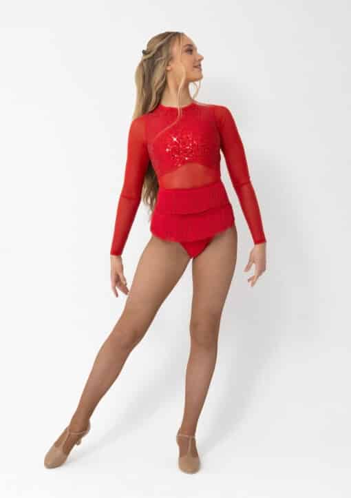 Liberty Sequin Leotard - Red - CHILD - Image 3