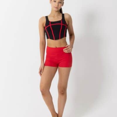 Livi Crop Top - Black/Red - CHILD