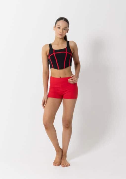 Livi Crop Top - Black/Red - CHILD