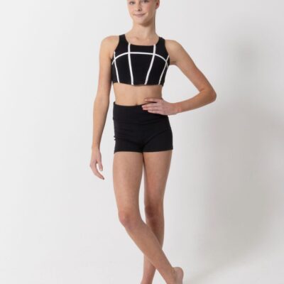 Livi Crop Top - Black/White - CHILD