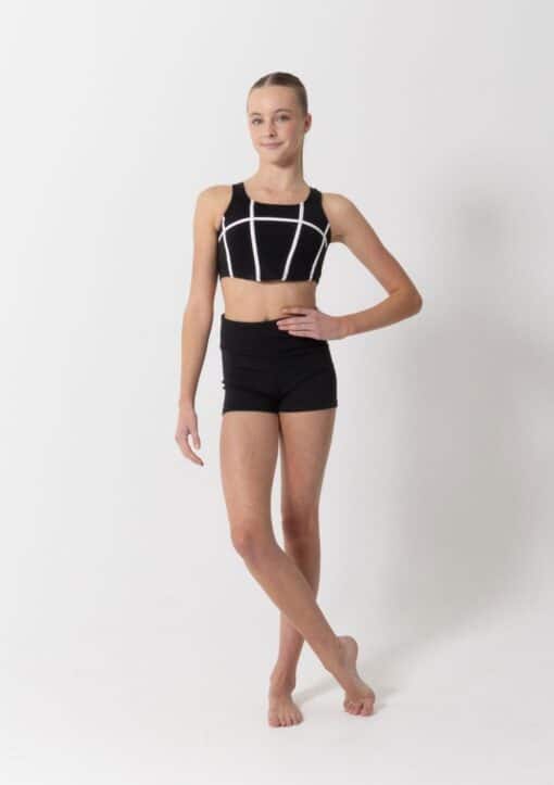 Livi Crop Top - Black/White - CHILD
