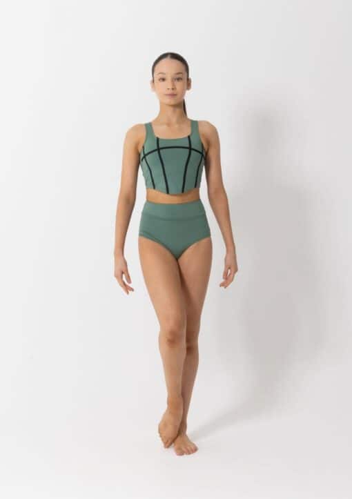 Livi Crop Top - Green/Black - CHILD