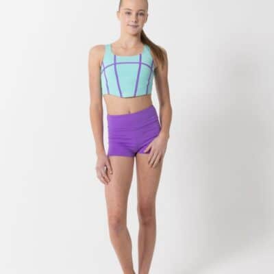 Livi Crop Top - Mint/Purple - CHILD