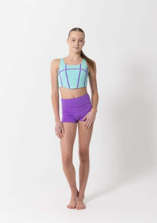 Livi Crop Top - Mint/Purple - CHILD