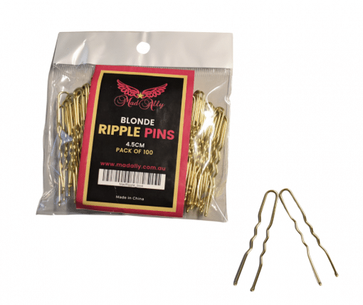Ripple Bun Pins 4.5cm - Blonde - 100pk