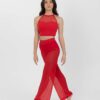 Mesh Performance Crop - Red - CHILD