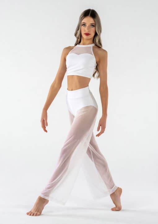 Mesh Performance Crop - White - ADULT