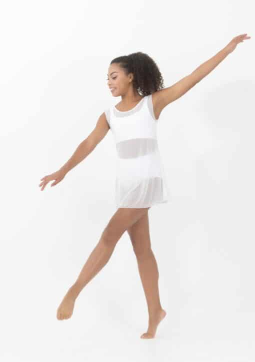 Mesh Slip Dress - White - CHILD