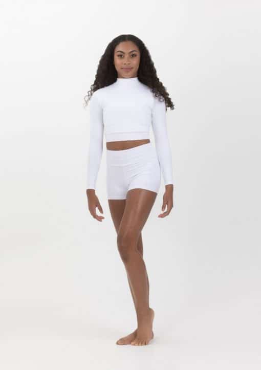 Performance Long Sleeve Crop Top - White - CHILD
