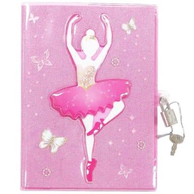 Ballerina Butterfly Lockable Diary