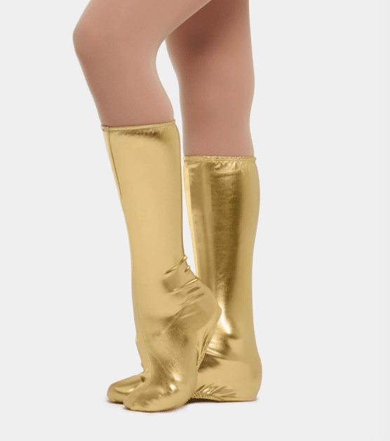 Spats Shoe Covers Metallic Gold