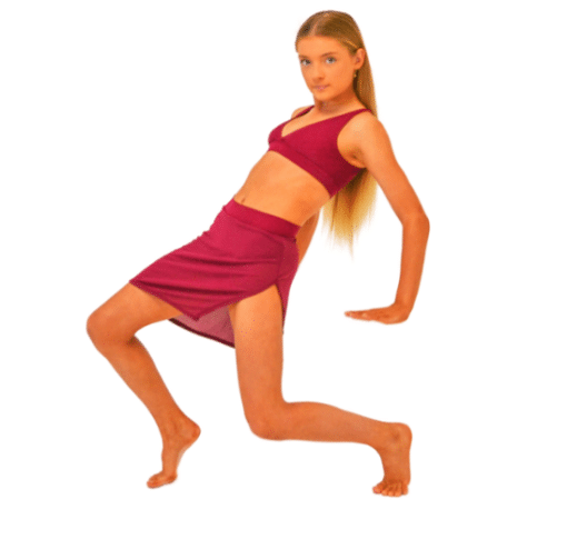 Grace Dance Skirt - Maroon - ADULT *SALE