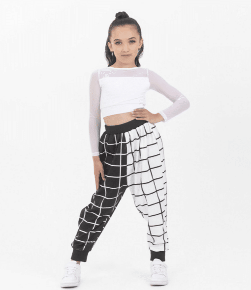 Geo Harem Pants - White/Black - ADULT