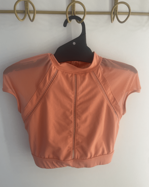 Monaco Cap Sleeve Crop - Coral - Image 3