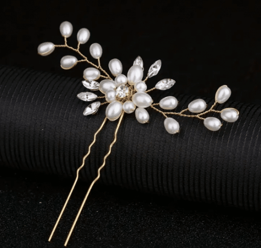 Diamante & Pearl Floral Hair Pin