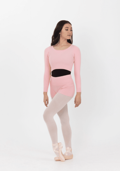 Ribbed Warm Up Top - Ballet Pink - ADULT