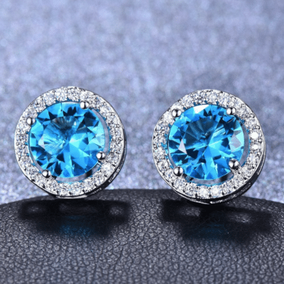 Crystal Earrings - Turquoise - 10mm