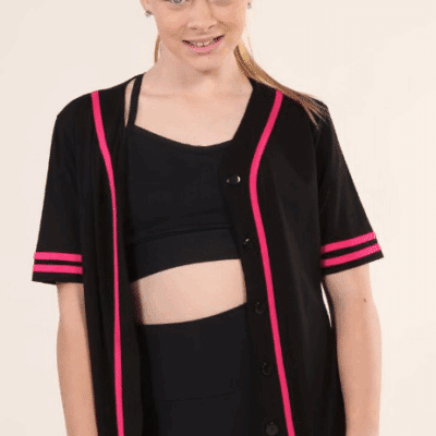 Baseball Top - Black/Pink - CHILD
