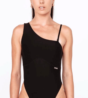 Upstage World Solo Shoulder Bodysuit - Black