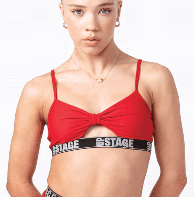 Upstage World Knot Stop Crop - Red