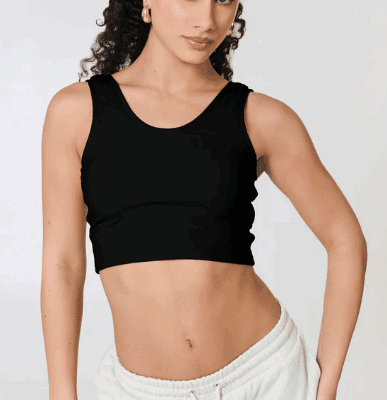 Upstage World Crop and Lock Tank - Black