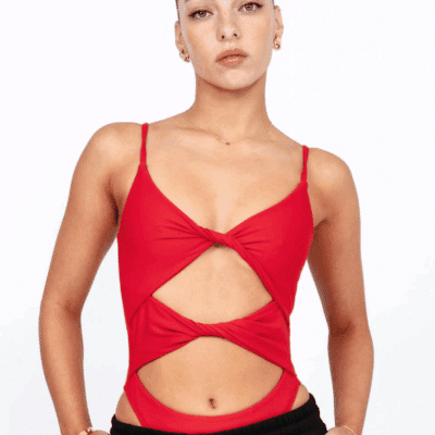 Upstage World Multi Twist Bodysuit - Red
