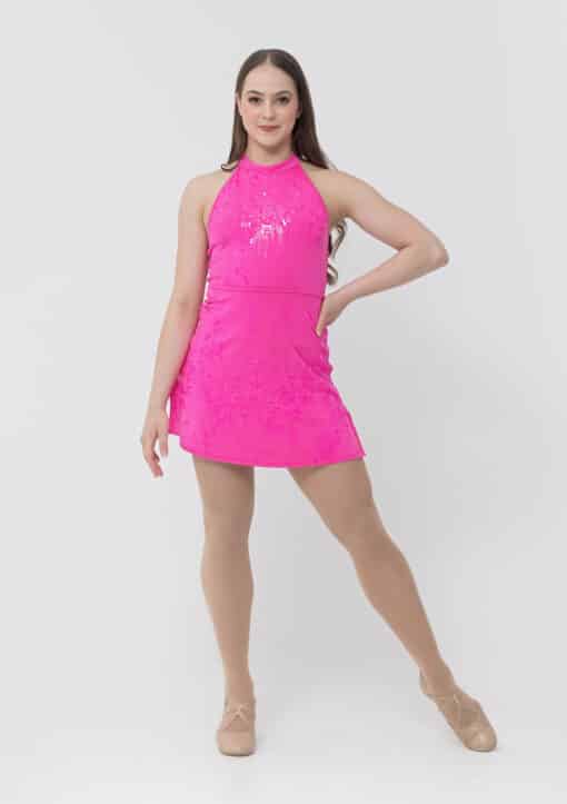 Sequin Jazz Dress - Hot Pink - ADULT