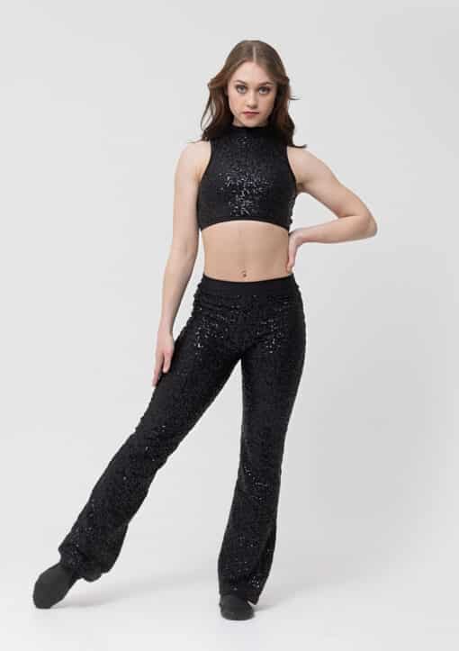 Sequin Stage Pants - Black - CHILD