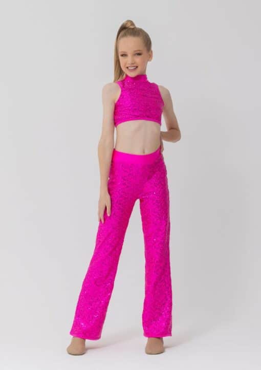 Sequin Stage Pants - Hot Pink - CHILD