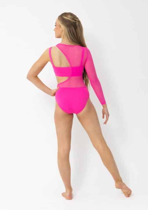 Tammy Mesh Leotard - Hot Pink - CHILD - Image 2