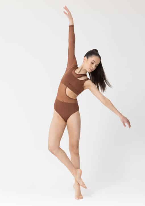Tammy Mesh Leotard - Mocha - CHILD