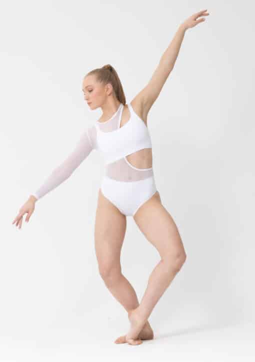 Tammy Mesh Leotard - White - ADULT