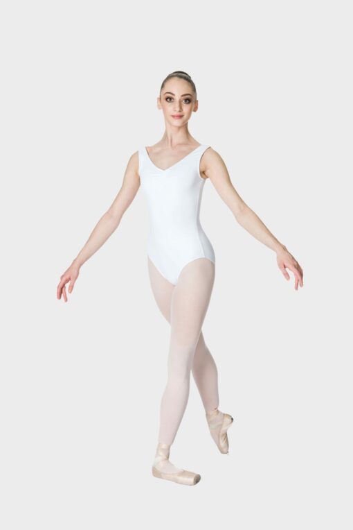 Thick Strap Leotard - White - CHILD