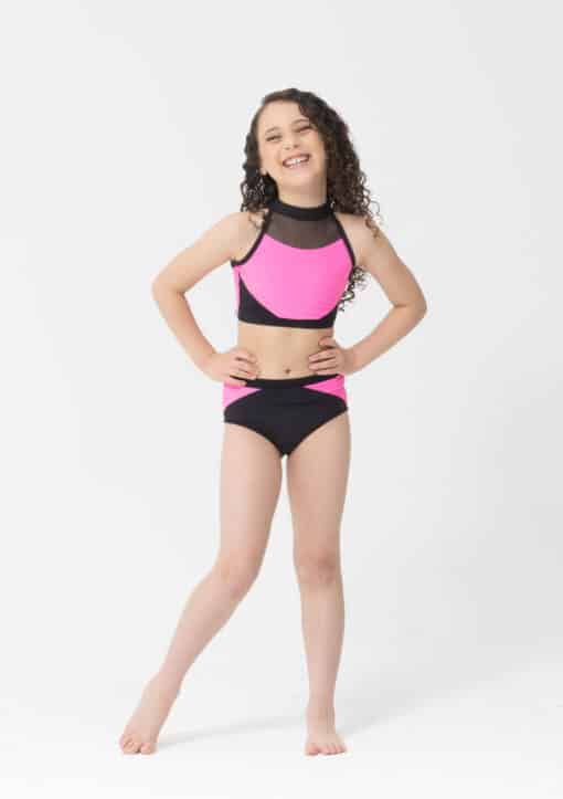 Tenille Crop Top - Neon Pink - CHILD
